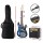 Alpha Electric Guitar Combo Set, Poplar Body, Canadian Maple Neck, Glossy Blue, 20W Amplifier, Beginner-Friendly