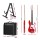 Alpha 47 Inch Electric Guitar Kit Glossy Red Basswood Body Maple Neck 21 Fret with 40W Amp Stand and Accessories