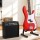 Alpha 47 Inch Electric Guitar Kit Glossy Red Basswood Body Maple Neck 21 Fret with 40W Amp Stand and Accessories