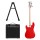 Alpha 47 Inch Electric Guitar Kit Glossy Red Basswood Body Maple Neck 21 Fret with 40W Amp Stand and Accessories