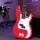 Alpha 47 Inch Electric Guitar Red – Basswood Body, Maple Neck, 21 Frets, Humbuckers, Gig Bag, Beginner Set