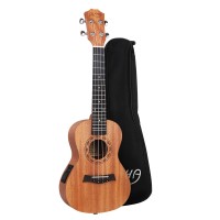 Alpha Ukulele, Mahogany Tenor, 26" Natural Finish, Built-in EQ, Beginner Gift Set w/ Bag & Accessories