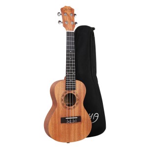 Alpha Tenor Ukulele, Natural Mahogany, 26", Beginner Gift Set w/ Carry Bag, Premium Strings & Accessories