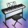 Alpha 61-Key Electronic Piano Keyboard, Black, 91cm, Touch-Sensitive, Stand & Stool, 300 Rhythms, 430 Timbres