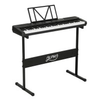 Alpha 61-Key Electronic Piano Keyboard, Touch-Sensitive, Black, with Stand, 300 Rhythms, 430 Timbres, LED Display