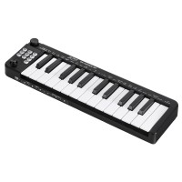 Alpha 25-Key Portable MIDI Keyboard Controller, USB, Black, Velocity-Sensitive, Joystick, 360x105x35mm, 1-Year Warranty