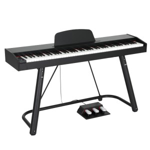 Alpha 88 Keys Electronic Piano Keyboard, Full Weighted, Black, 133.5cm, w/ Stand, USB-MIDI, 600 Rhythms, 800 Timbres
