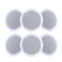Giantz 6 Inch Ceiling Speakers 6 Pack, 80W In-Wall Home Audio, ABS Enclosure, Easy Install, Space-Saving Design