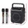 Alpha Portable Karaoke Machine with 2 Wireless Mics, Bluetooth 5.3, LED Lights, USB/AUX, 6.5
