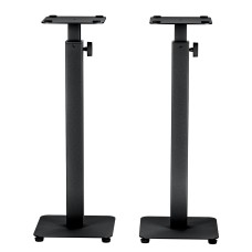 Alpha Speaker Stand Set, Steel, Adjustable 70-117cm, Black, 2pcs, Cable Management, Easy Assembly, 40kg Capacity