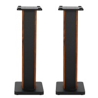 Alpha Speaker Stands, MDF, 70cm, Black/Wood, 60kg Capacity, Anti-Slip, Sand-Fillable, Easy Assembly, 2pcs Set