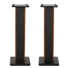 Alpha Speaker Stands, MDF, 70cm, Black/Wood, 60kg Capacity, Anti-Slip, Sand-Fillable, Easy Assembly, 2pcs Set