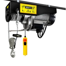 Giantz 1000KG Electric Hoist Winch with 20M Cable, Remote, Overload Protection, and Dual Rope Lifting for Heavy Loads