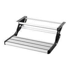 Weisshorn Caravan Step - Single Pull Out, Aluminium, 56x57x23cm, 200KG Capacity, Anti-Slip Design for RV Entry Safety