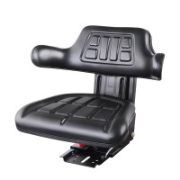 Giantz Universal Tractor Seat for Forklift Excavator Truck - Adjustable, PU Leather, 50-130kg Weight Suspension, Black