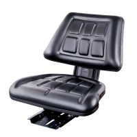 Giantz Universal Tractor Seat - PU Leather, Adjustable 150mm, Steel Frame, High-Density Foam for Forklift & Excavator