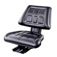 Giantz Universal Tractor Seat - PU Leather, Adjustable 150mm, Steel Frame, High-Density Foam for Forklift & Excavator