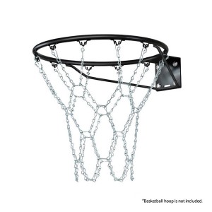 Everfit Heavy-Duty Basketball Net - Steel Chain, 50cm, 12 Hooks, Easy Assembly, 1-Year Warranty, Silver Finish