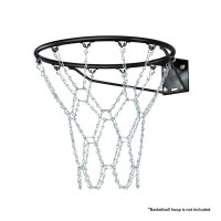 Everfit Heavy Duty Steel Braided Chain Basketball Net 12 Loop Hooks 50cm Durable Silver Finish Hoop Net