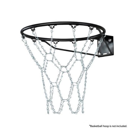 Everfit Heavy Duty Steel Braided Chain Basketball Net 12 Loop Hooks 50cm Durable Silver Finish Hoop Net