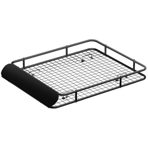 Giantz Universal 123cm Car Roof Rack Basket - Durable Powder-Coated Steel, 80kg Capacity, Wind Deflector, Easy Setup