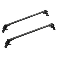 Giantz Universal Car Roof Rack 145cm Aluminium Cross Bars for Bare Roofs, Adjustable, Black, 90kg Capacity