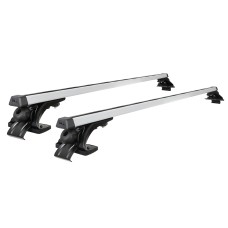 Giantz Universal 145cm Car Roof Racks, Aircraft-Grade Aluminium, Adjustable, No Drilling, Silver, Fits Bare-Roof Cars