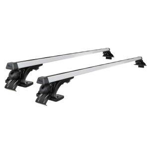 Giantz Universal 145cm Car Roof Racks, Aircraft-Grade Aluminium, Adjustable, No Drilling, Silver, Fits Bare-Roof Cars