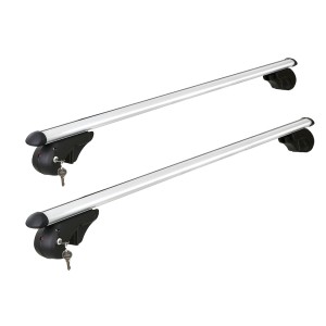 Giantz Universal Car Roof Racks - Aluminium Cross Bars, Adjustable 108cm, Silver, Anti-Theft, 90kg Load, Easy Install