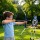 Keezi Kids Bow and Arrow Set with Standing Target Suction Cup Arrows and Safety Goggles Portable Play