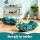 Keezi Kids Climbing Blocks Foam Playset - Teal Blue, Soft PU Leather, 81x28x23cm, Detachable, Boosts Motor Skills