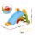 Keezi Kids 3-in-1 Slide Set Toddler Indoor Playset with Rocking Horse and Ring Toss Multicolour for 3+ Years