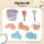 Keezi 9-Piece Straw Beach Fence Sandpit Set Large Multicolour Kids Outdoor Sand Box Play Area 3+yrs Children