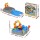 Keezi 2-in-1 Kids Sandpit Water Table Working Excavator Digger Sensory Play Table with 8 Accessories