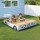 Keezi Wooden Car Sandpit 120cm Kids Sandbox with Steering Wheel Bench Seats Bonnet Storage Ground Sheet