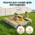 Keezi Wooden Car Sandpit 120cm Kids Sandbox with Steering Wheel Bench Seats Bonnet Storage Ground Sheet