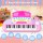 Keezi Kids 37-Key Piano Keyboard Set with Stool & Microphone - Pink, LED Lights, 5 Beats & 10 Songs, Ages 3+
