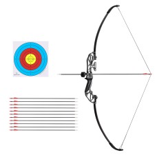 Everfit 55lbs Recurve Bow and Arrow Set for Beginners, 135cm Aluminium Alloy Handle, 12 Fibreglass Arrows, Red