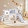 Keezi 3-in-1 Kids Slide Swing Set with Ball Hoop, Telescope and Storage, HDPE Outdoor Play Centre, 176x147x97cm