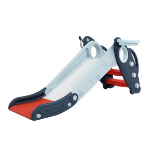 Keezi 3-in-1 Kids Slide Set with Basketball Hoop & Rings, 110cm Long, Durable Non-Toxic Material, Indoor/Outdoor Fun