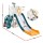 Keezi Kids Outdoor Slide Set: HDPE Climber, 130cm Slide, Basketball Hoop, Telescope & Storage for Ages 3+