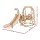 Keezi 3-IN-1 Kids Slide Swing Set with Basketball Hoop, Beige - Durable 160cm Outdoor Playground, EN71 Approved