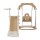 Keezi 3-IN-1 Kids Slide Swing Set with Basketball Hoop, Beige - Durable 160cm Outdoor Playground, EN71 Approved
