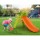 Keezi Panda Kids Slide & Basketball Hoop Set, 100cm, Eco-Friendly Non-Toxic PE, Indoor/Outdoor, Easy Assembly, Orange