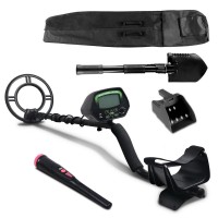 Weisshorn Metal Detector Kit: 220MM Deep, Waterproof Pinpointer, LCD, Shovel & Headphones, Treasure Hunter Set