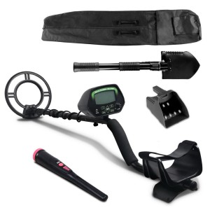 Weisshorn Metal Detector Kit: 220MM Deep, Waterproof Pinpointer, LCD, Shovel & Headphones, Treasure Hunter Set