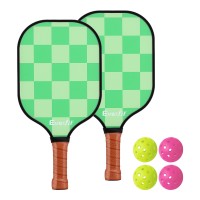 Everfit Fibreglass Pickleball Paddle Set 2PCS with 4 Balls & Bag, 40cm Tournament Size, Lightweight & Durable
