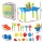 Keezi Kids Sand & Water Table with Windmill & Shovel – Multicolour, 57x39x56cm, Non-Toxic, EN71 Certified, 3+