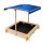Keezi Kids Wooden Sandpit with Adjustable Canopy & Bench, 101cm Fir Wood Sandbox, UV & Water Resistant, Safe Play