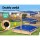 Keezi Kids Wooden Sandpit with Adjustable Canopy & Bench, 101cm Fir Wood Sandbox, UV & Water Resistant, Safe Play